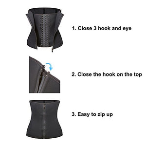 MCHPI Store Waist Trainer Corset for Weight Loss Tummy Control Body Shaper Neoprence Workout Sweat Belt Shapewear for Women Black