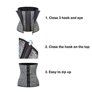 MCHPI Store Waist Trainer Corset for Weight Loss Tummy Control Body Shaper Neoprence Workout Sweat Belt Shapewear for Women Black