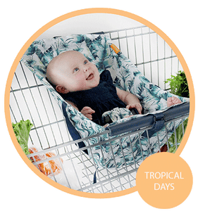 MCHPI Store Baby Shopping Cart Hammock - Tropical Days Leaf Print