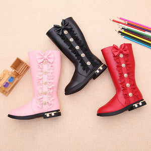 MCHPI Store Winter Kids Baby Girls long boots Princess Shoes