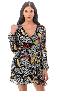 MCHPI Store Women's Long Sleeves V-Neck Designer Sundress