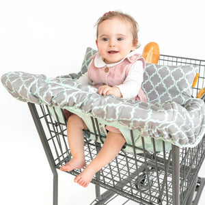 MCHPI Store Baby Shopping Cart Cover - Grey/Aqua