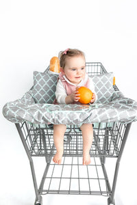 MCHPI Store Baby Shopping Cart Cover - Grey/Aqua