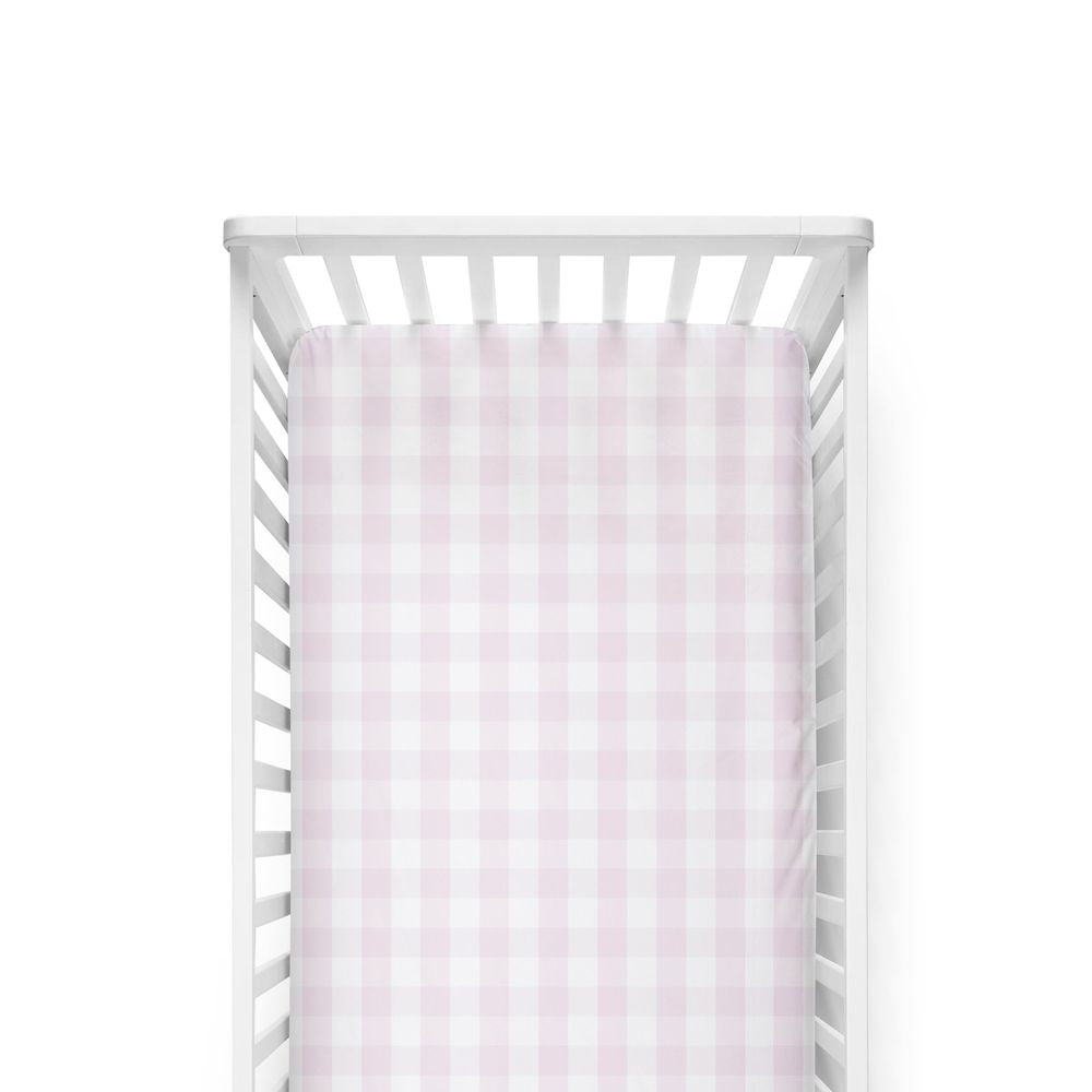MCHPI Store Pink Plaid Crib Sheet