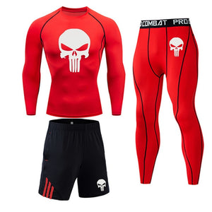 MCHPI Store Men's Thermal underwear Set MMA Tactics Fitness leggings base skull Compression Sports underwear long johns Men Clothing Brand