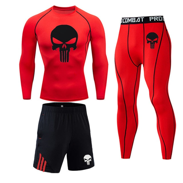 MCHPI Store Men's Thermal underwear Set MMA Tactics Fitness leggings base skull Compression Sports underwear long johns Men Clothing Brand