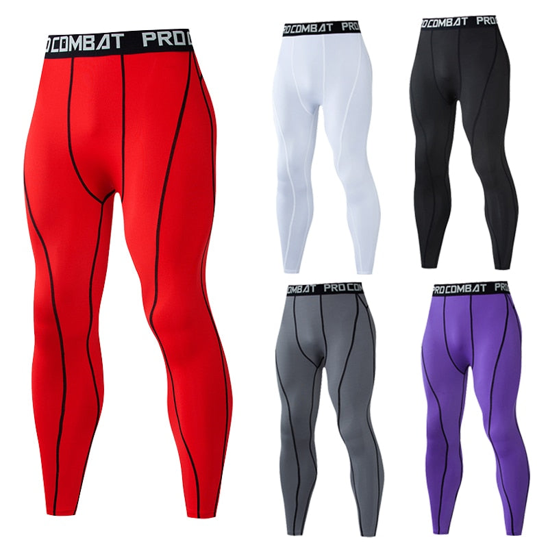 MCHPI Store Men Compression Tight Leggings Running Sports Male Gym Fitness Jogging Pants Quick dry Trousers Workout Training Yoga Bottoms