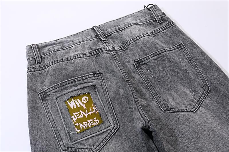 MCHPI Store Hip Hop Men Jogger Denim Pants Skinny Washed Distressed