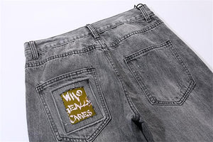 MCHPI Store Hip Hop Men Jogger Denim Pants Skinny Washed Distressed