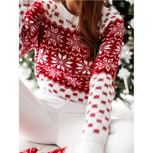 MCHPI Store Christmas Sweater new solid Women knitted Long Sleeve Jumper Top