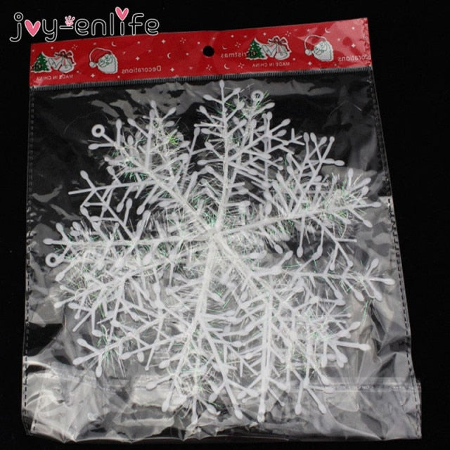 MCHPI Store 30/60/90pcs Christmas Snowflake Ornament Christmas Decoration Plastic Christmas Snowflake